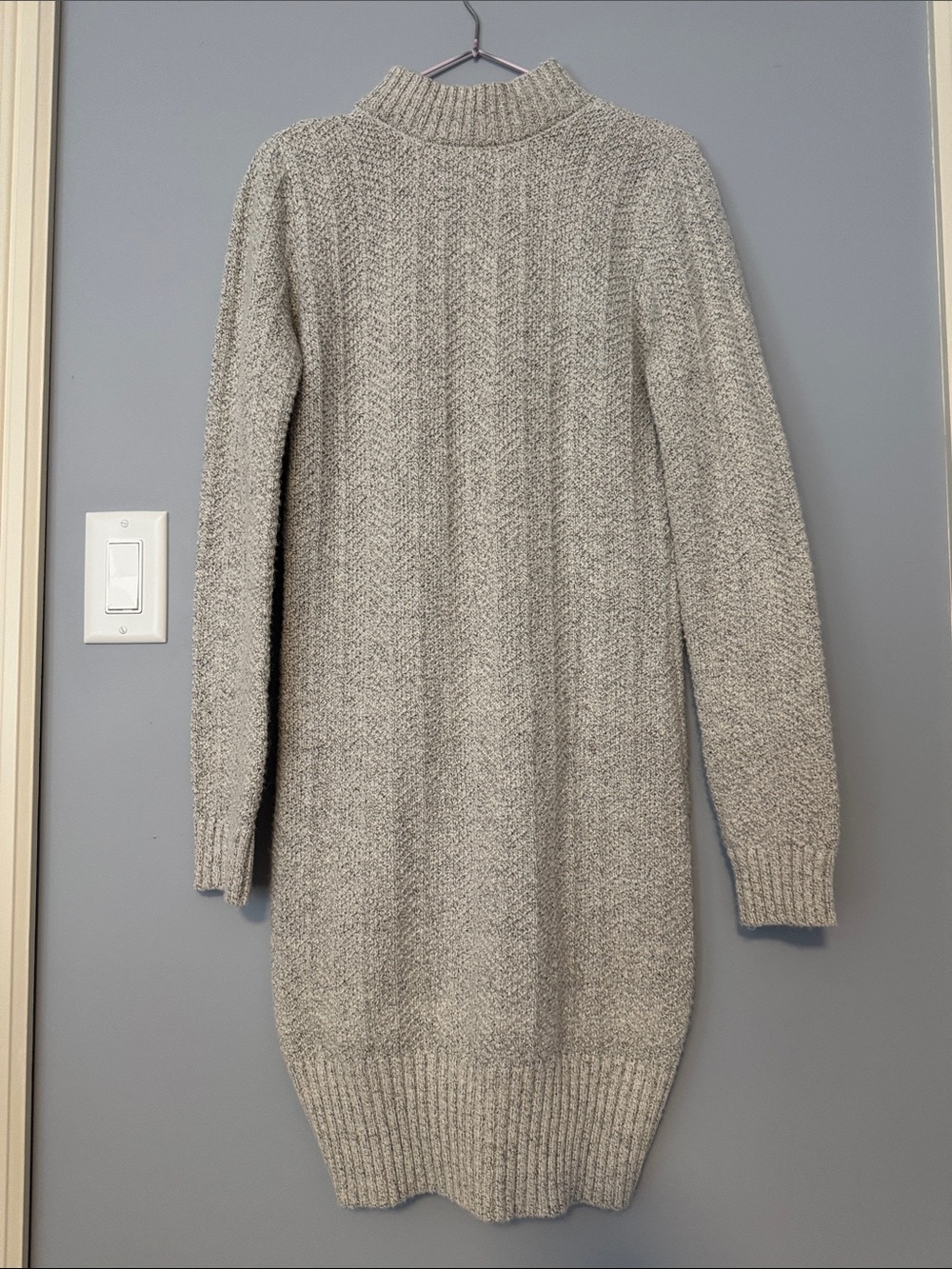 Dynamite Light Gray Knit Turtleneck Sweater Dress